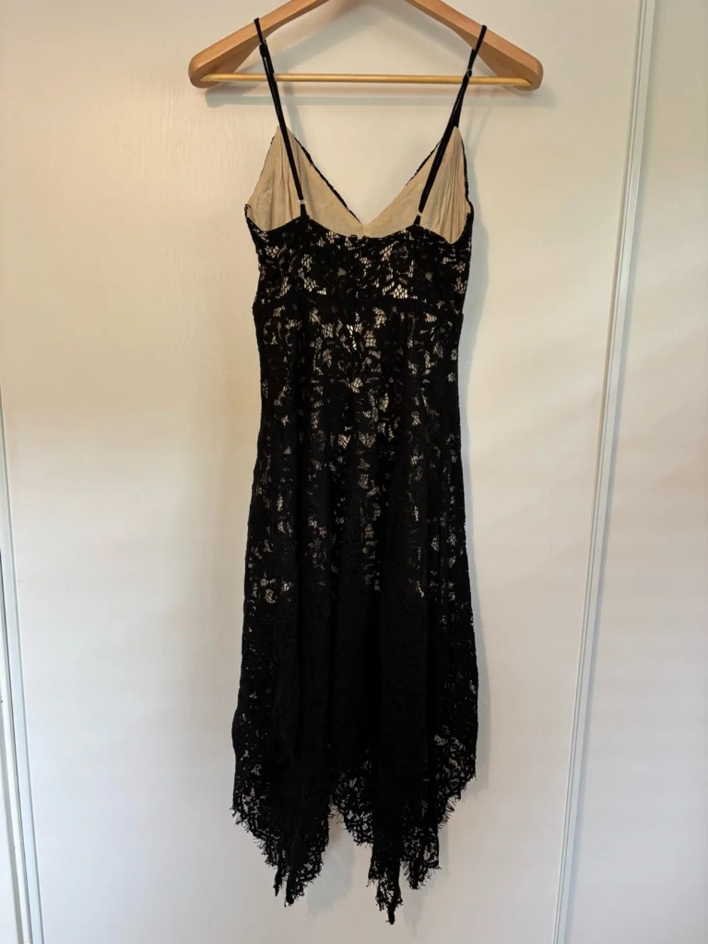 Lulus One Wish Black Lace Maxi Dress Size Small Asymetrical Feminine Romantic - Picture 3 of 8
